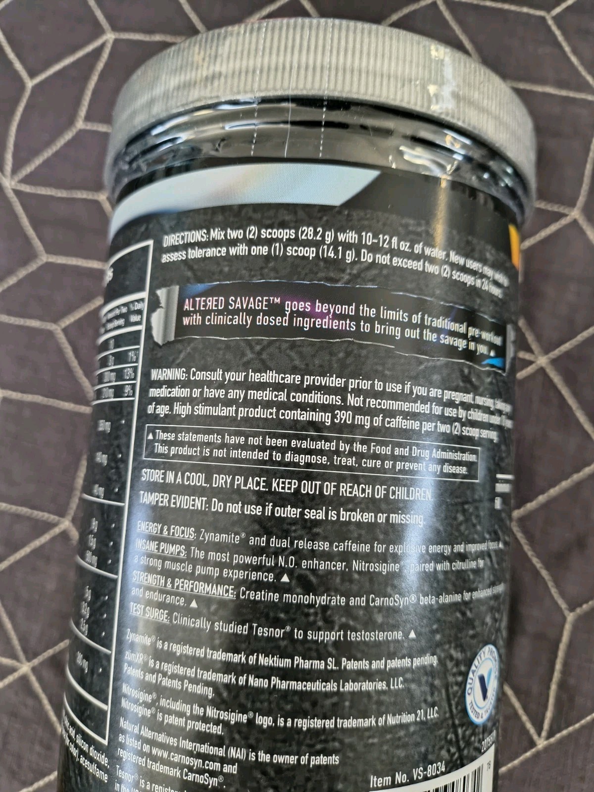 BodyTech Elite Altered Savage Pre-Workout 19.9Oz 40 Serv Bberry Punch 7/31/26