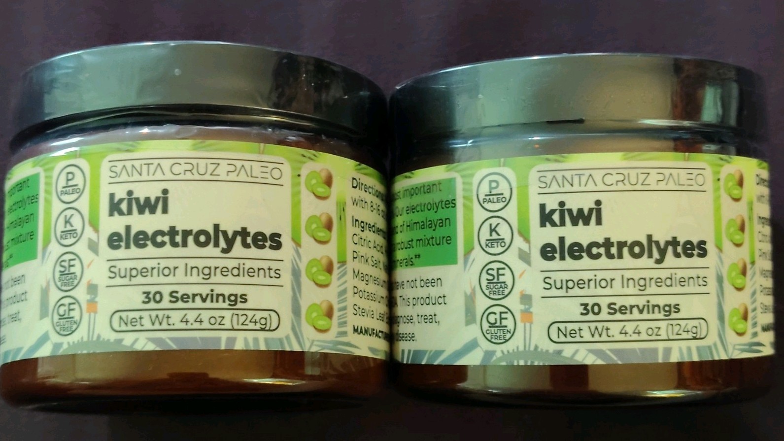 Santa Cruz Paleo Kiwi Electrolytes Powder, 4.4 oz Expiration 01/22/2025