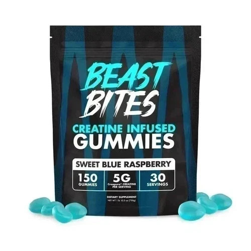 Creatine Gummies – 150ct, Bites Blue Raspberry, Pre-Workout Beast Energy Help