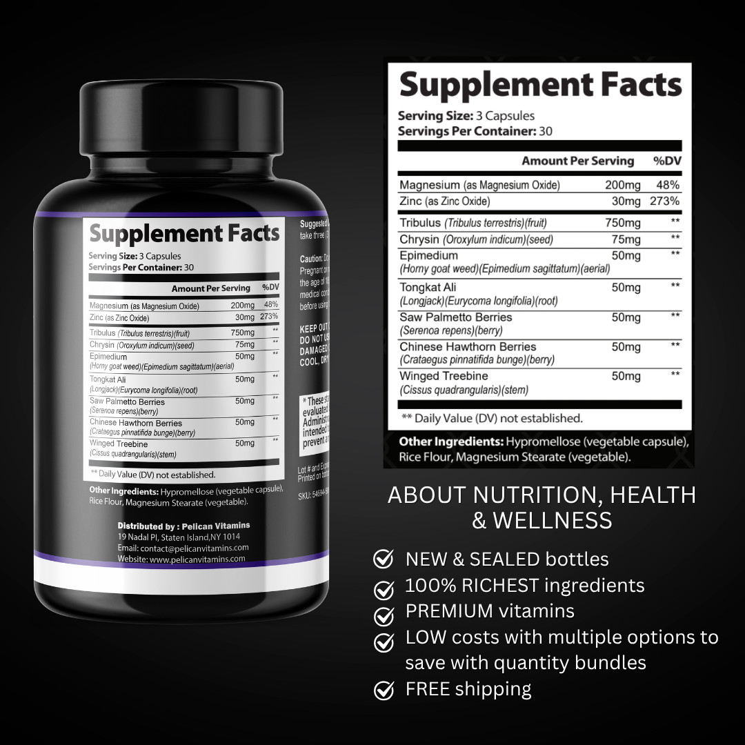 Slim Tide- Bodybuilding & Men’s Health Support- 3 Bottles- 270 Capsules