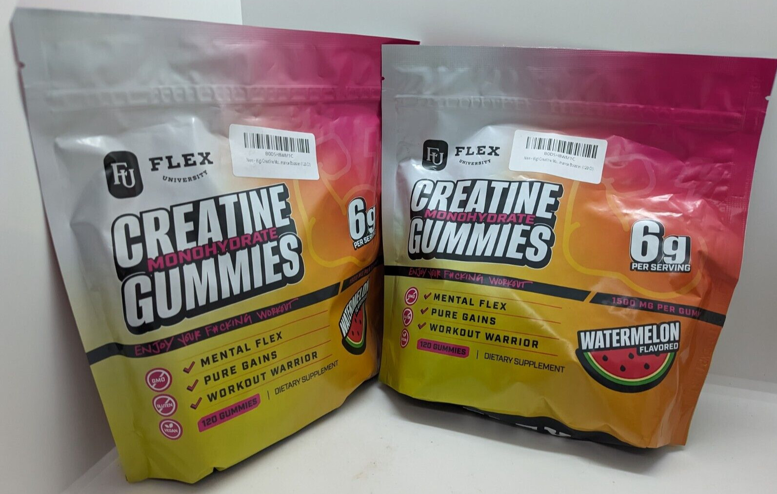 {2 Pack} Creatine Monohydrate Gummies Men Women, Pre Workout Energy Chews 11/26
