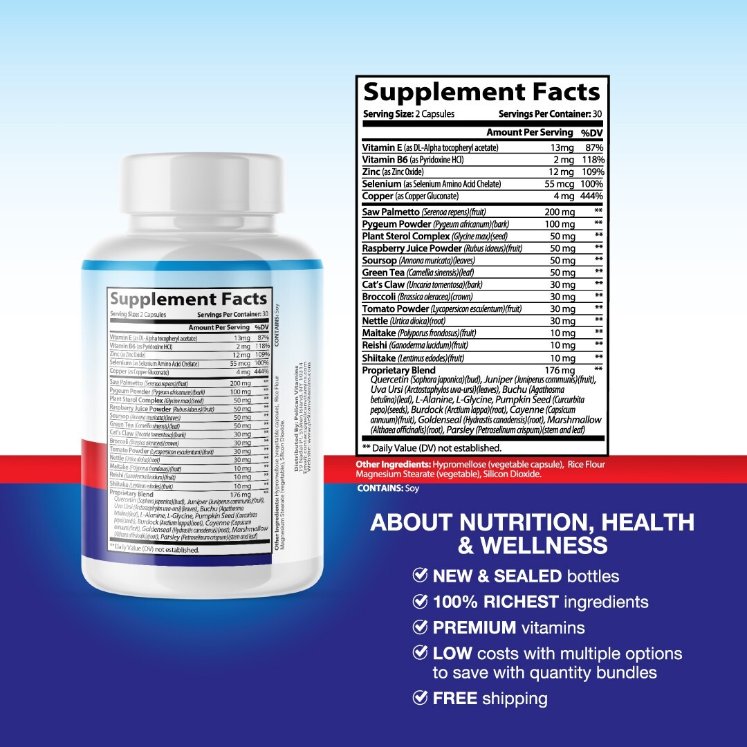 Prostate Pro- Support Supplement for Men – Urinary & Bladder Health-5 Bottles