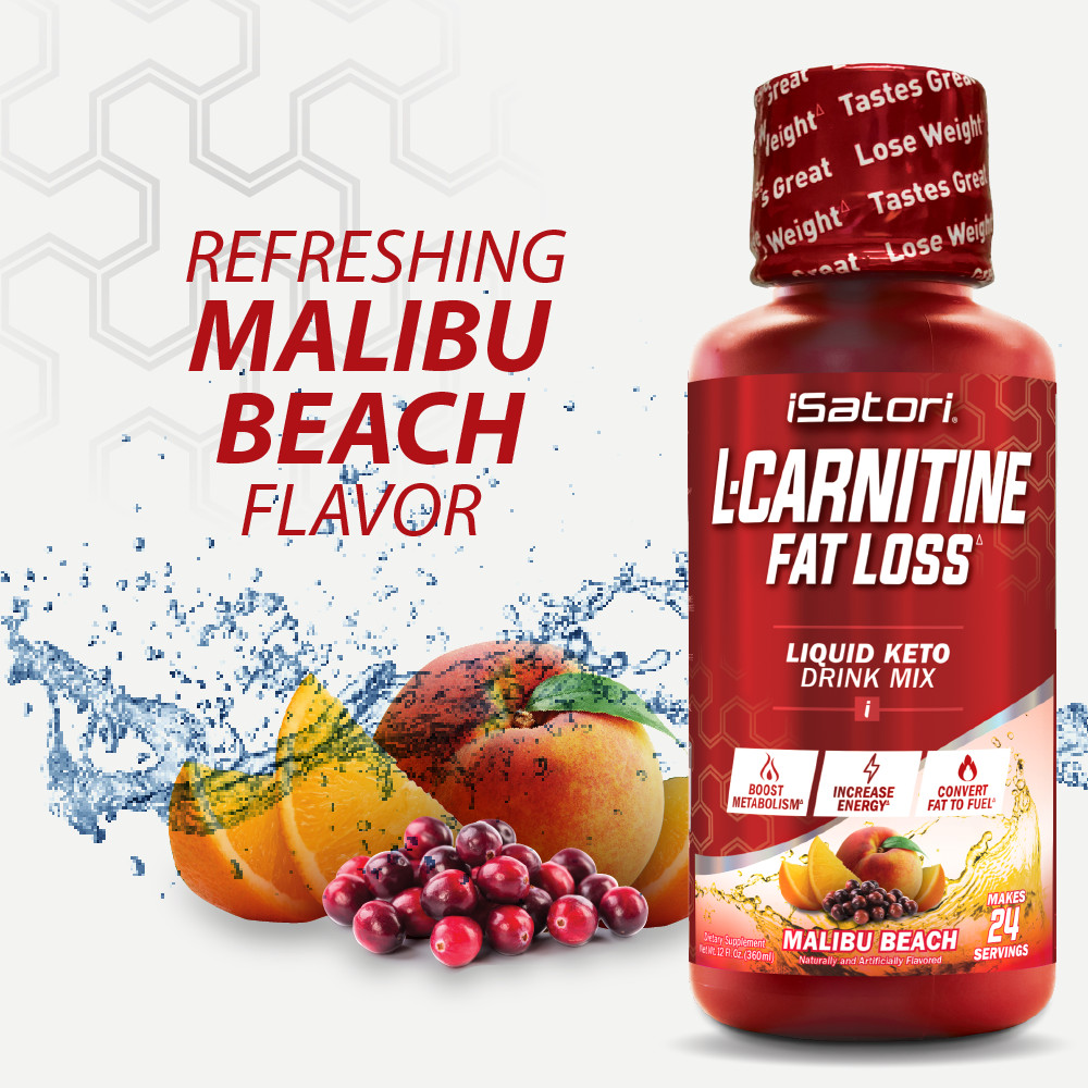 L-CARNITINE Fat Loss – Metabolism Activator – Malibu Beach 1500mg / 24 Servings