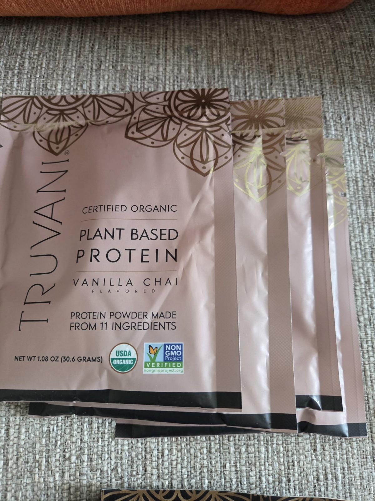 Truvani Certified Organic Non-GMO Plant-Based Protein Powder Sample Pack