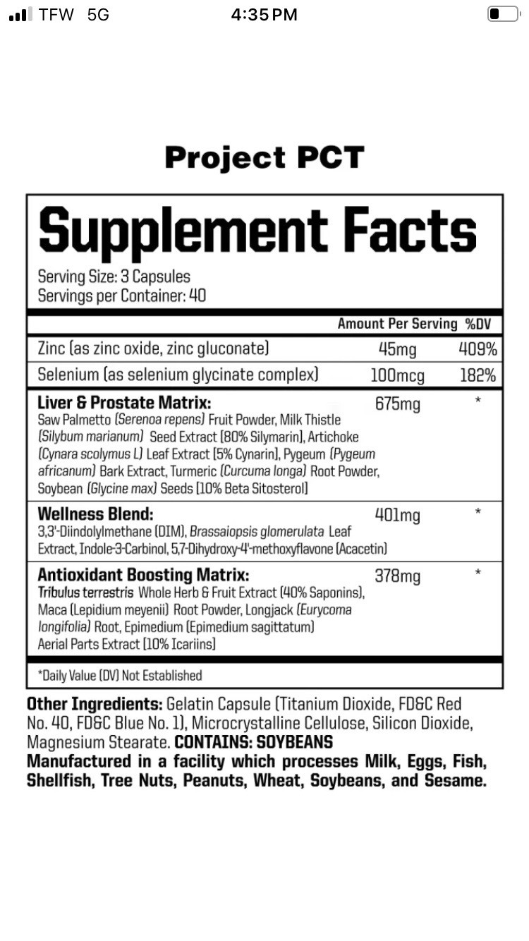 ANABOLIC WARFARE PROJECT PCT Prostate Liver Antioxidant Hormone Health 120 Caps
