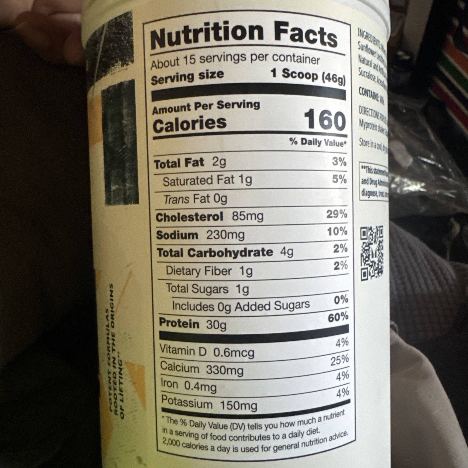MyProtein Origin Protein Creatine Casein 1.5 LB 15 Serv Vanilla Swirl Exp 7/2026