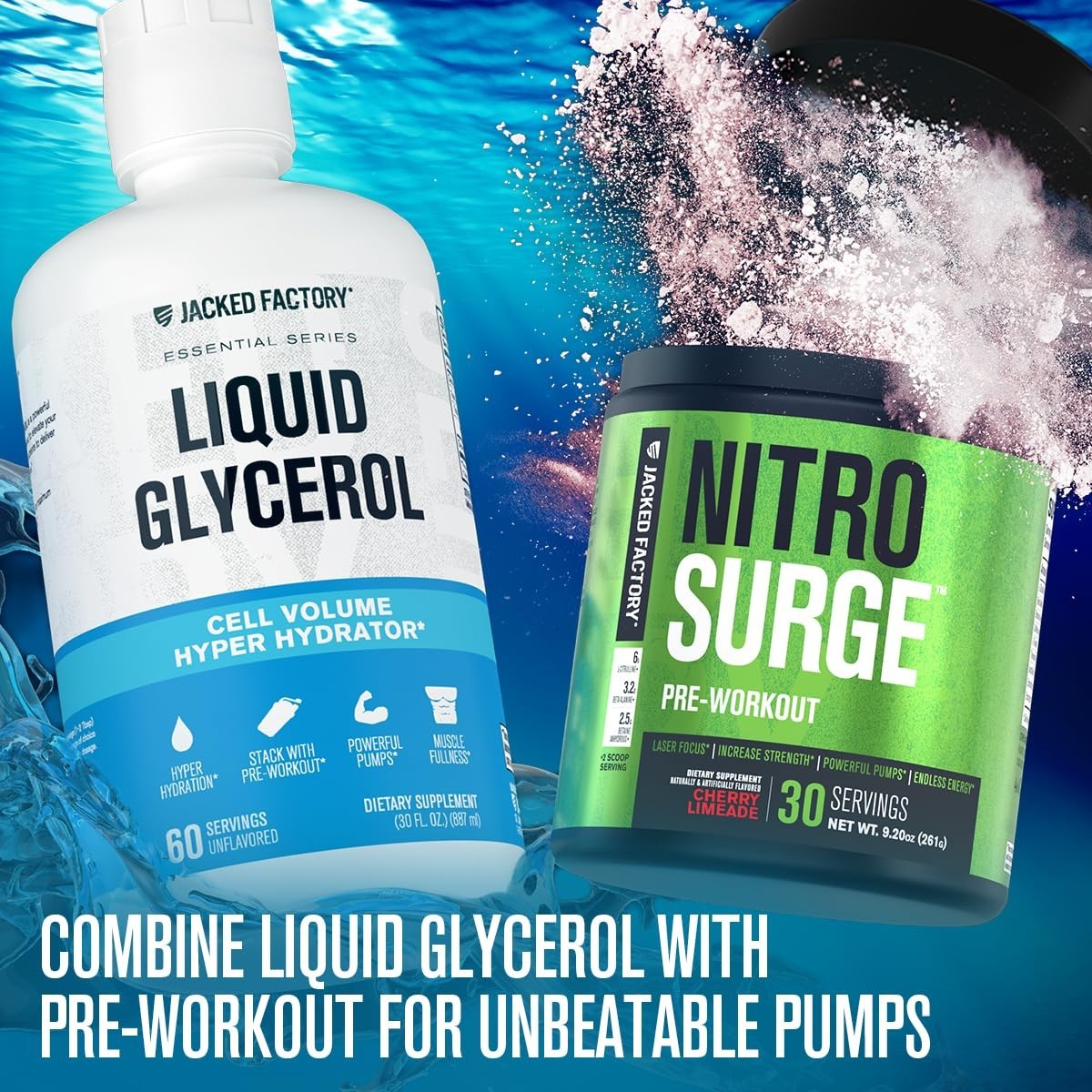 Liquid Glycerol Cell Volume Hyper Hydrator – Vegan Pre Workout for Muscle Pumps