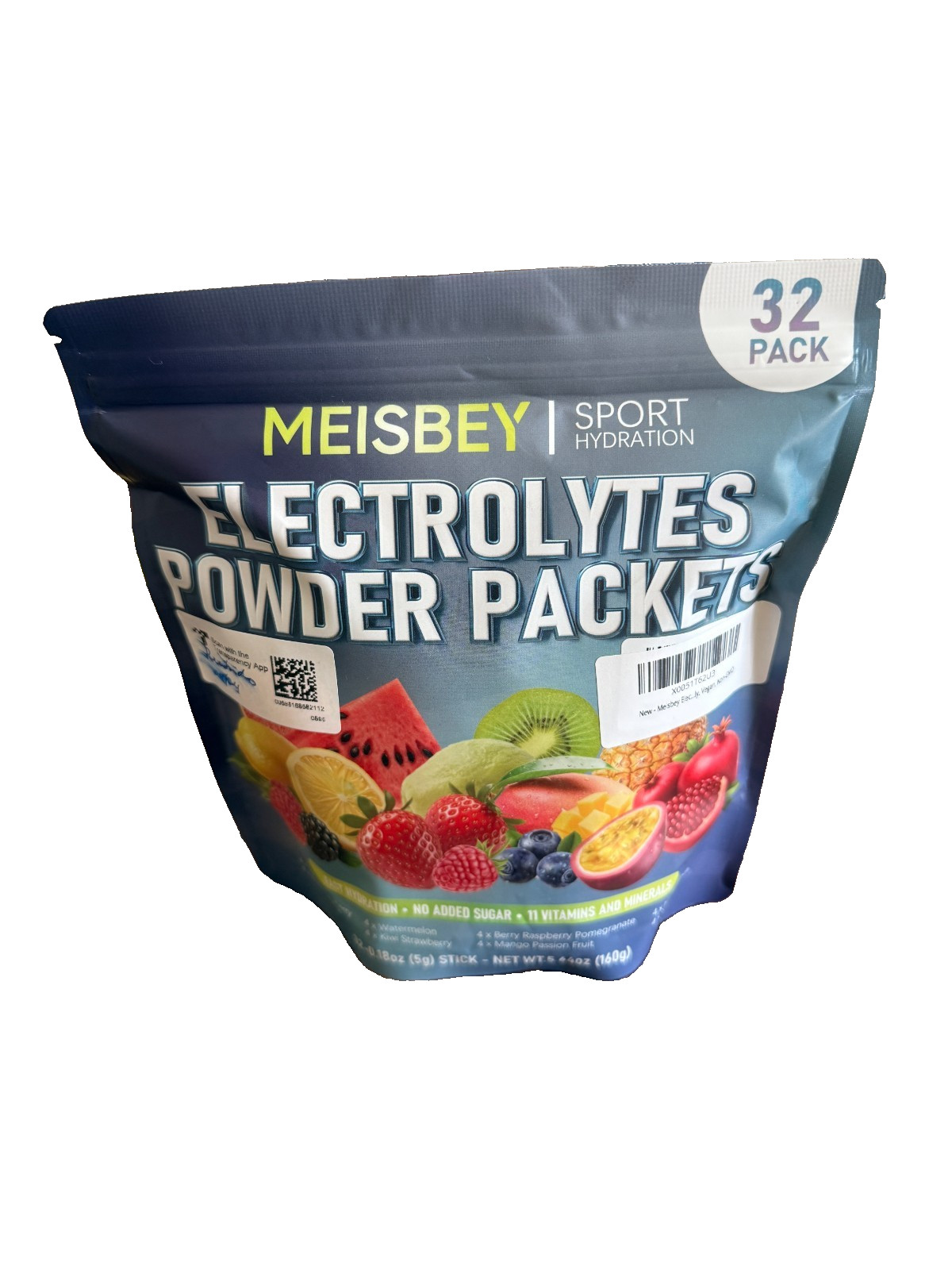 Meisbey Electrolytes Powder Packets 32-Pack Sport Hydration Variety Mix NEW