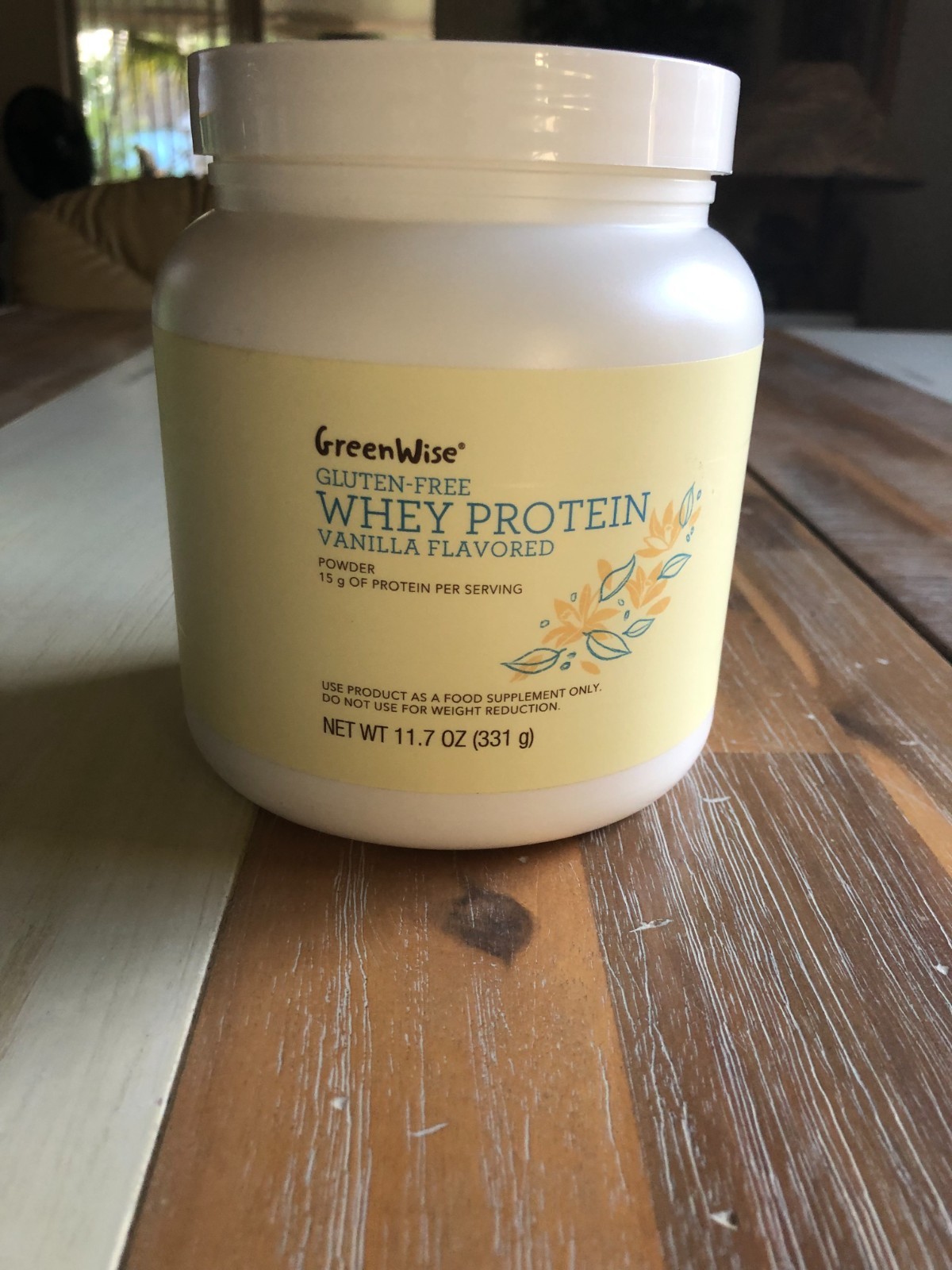 GreenWise Whey Protein Powder Vanilla Gluten Free 11.7 oz 15 g Protein Exp 11/27