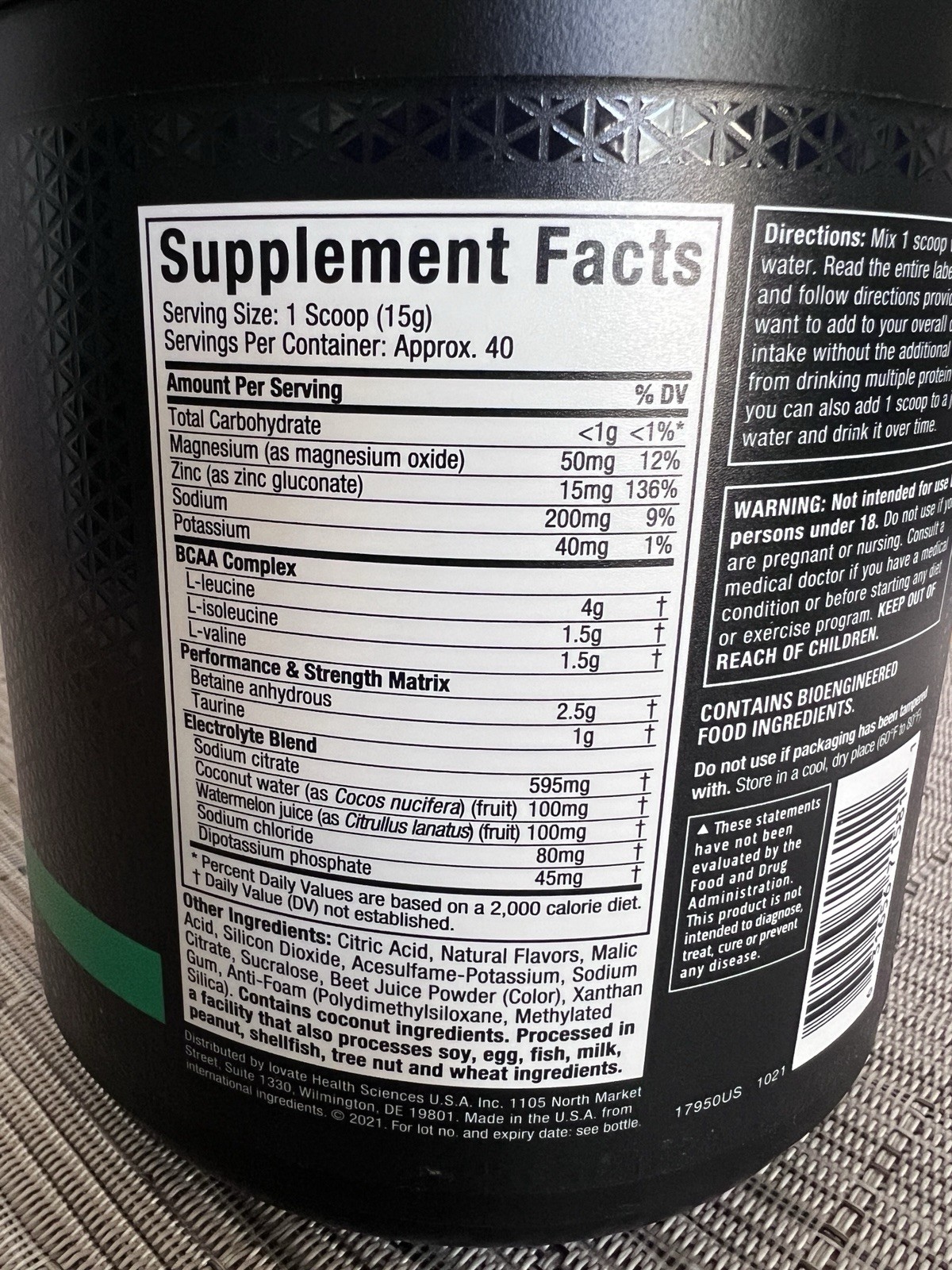 2-Pack MuscleTech BCAA Powder -Men & Women Strawberry Watermelon Boosts Strength