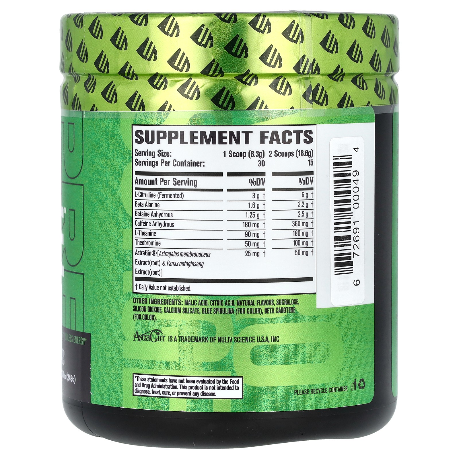 Nitro Surge, Pre-Workout, Green Apple, 8.78 oz (249 g)
