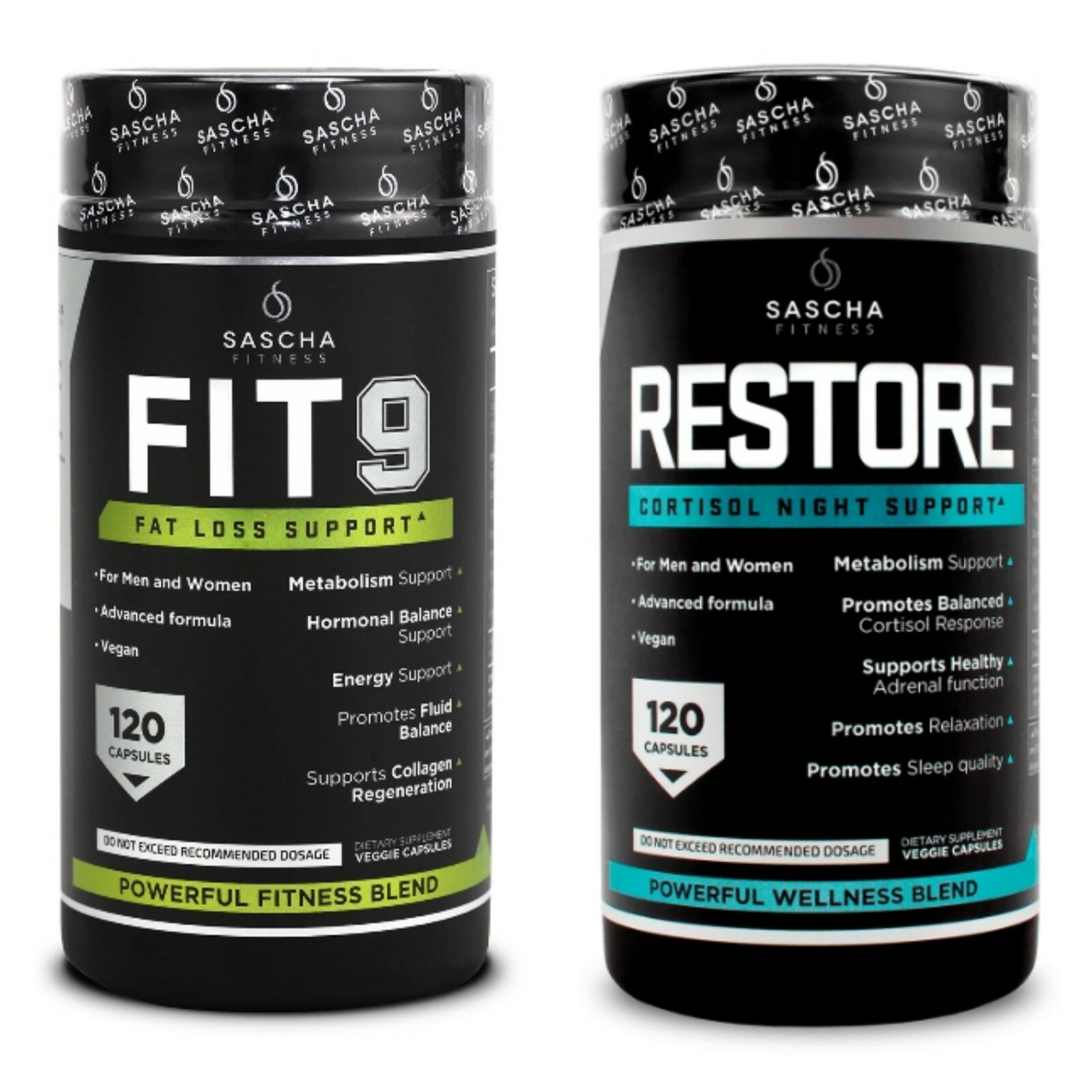 Set of FIT 9 and RESTORE Fat/Weight Loss Support Day And Night