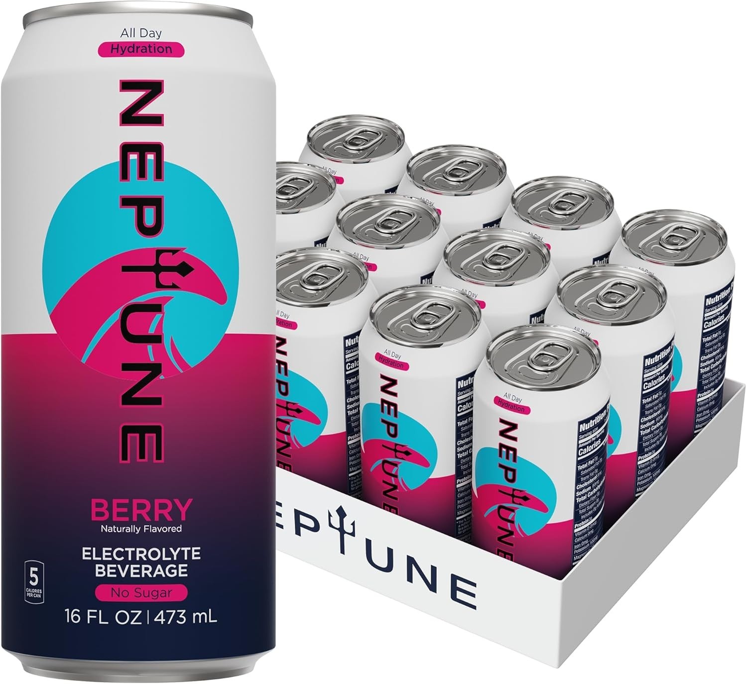 Neptune – Sugar Free, Hydration Drink With Electrolytes – Berry (12 x 16oz Cans)