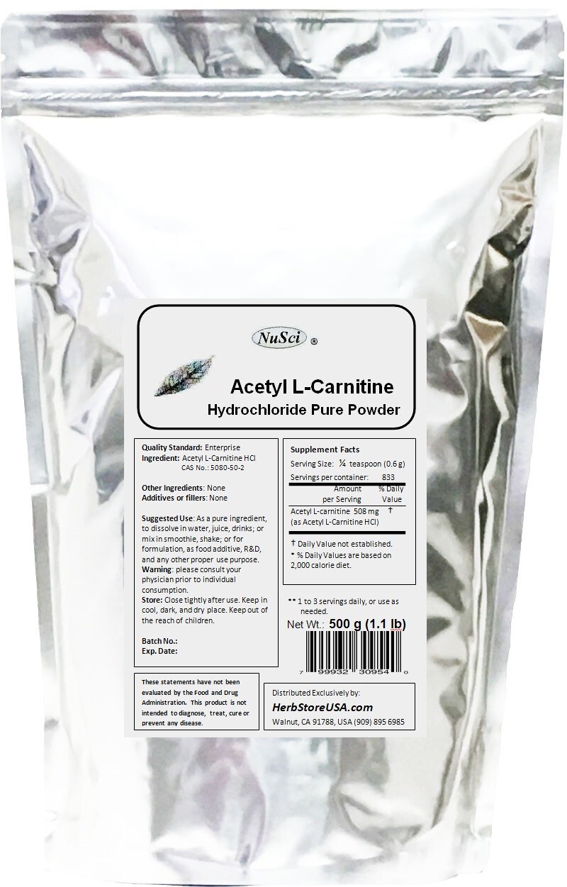 NuSci Pure 2000g (4.4LB) Acetyl L-Carnitine Powder ALC Bulk