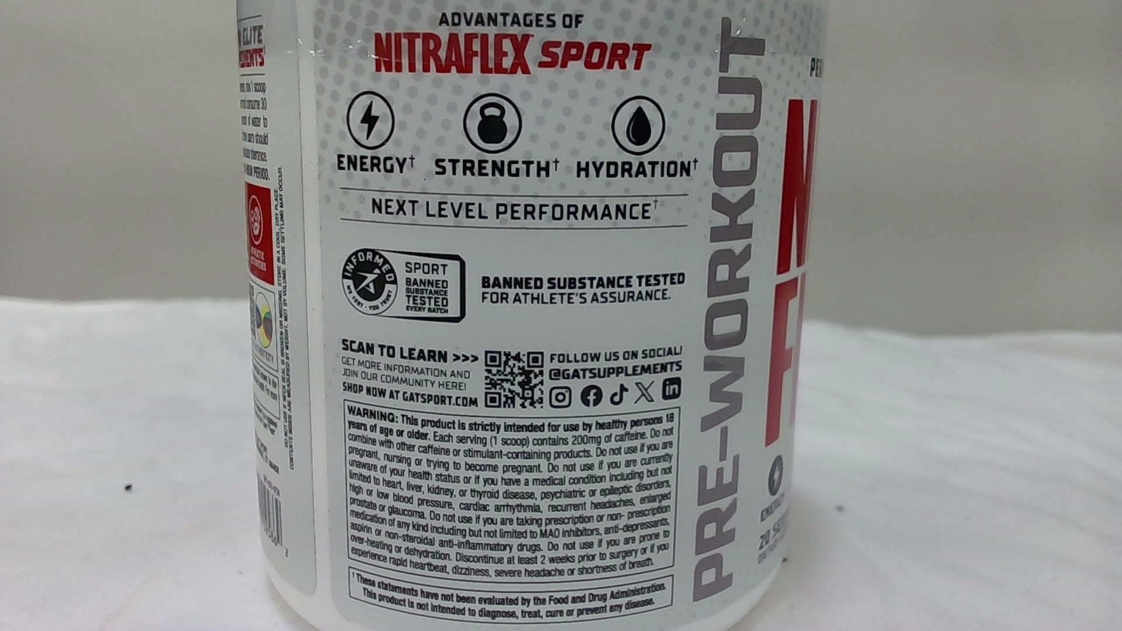 GAT Sport Nitraflex Sport Pre-Workout Fruit Punch 10.74oz