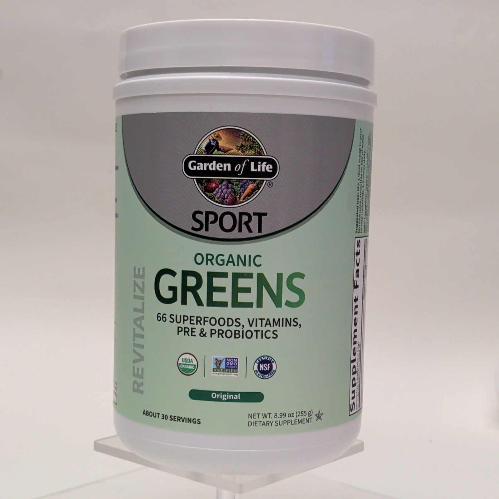Garden of Life Sport Organic Greens Powder Original 8.99 oz USDA Organic