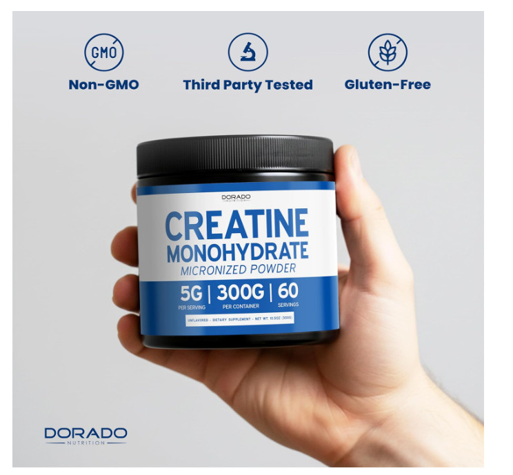 Creatine Monohydrate Powder 5000mg 5G Unflavored Muscle Energy Recovery 60 Servi