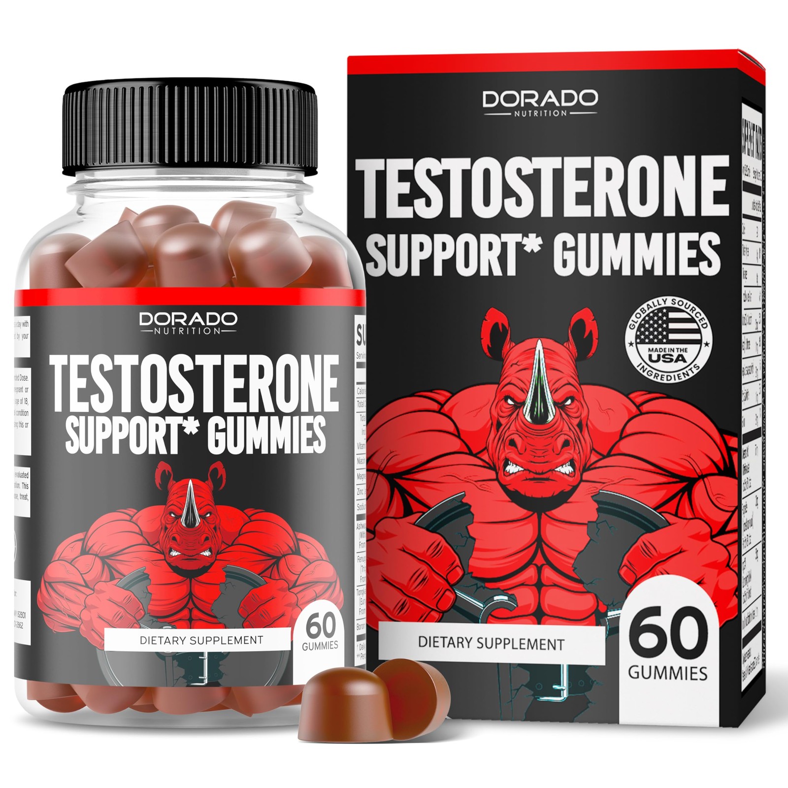 Testosterone Gummies for Men (60 Count) 60 Count (Pack of 1)