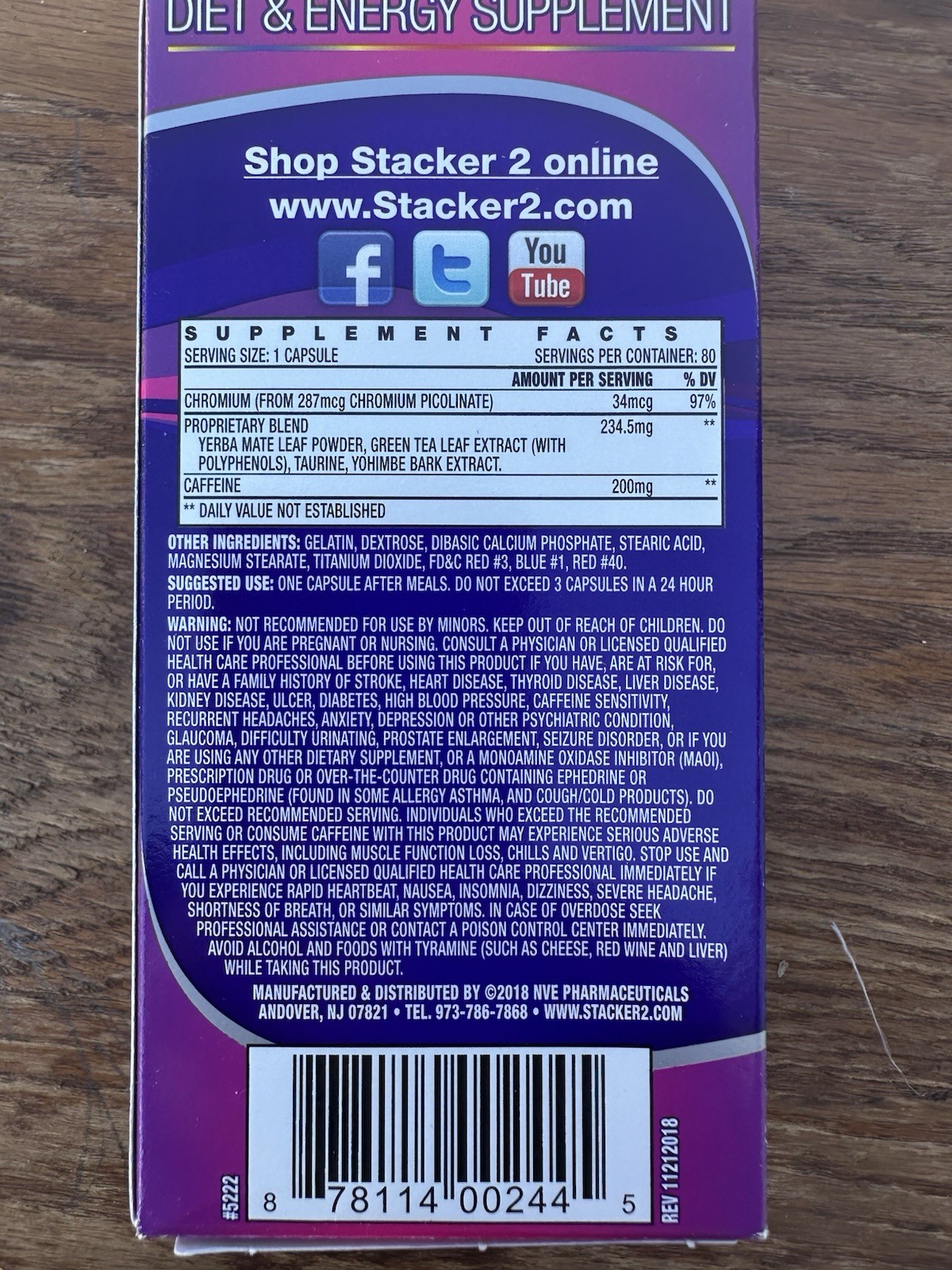 Brand New Stacker 3 XPLC 80 Capsules/Bottle (Lot of 3X Bottles) =240 Capsules