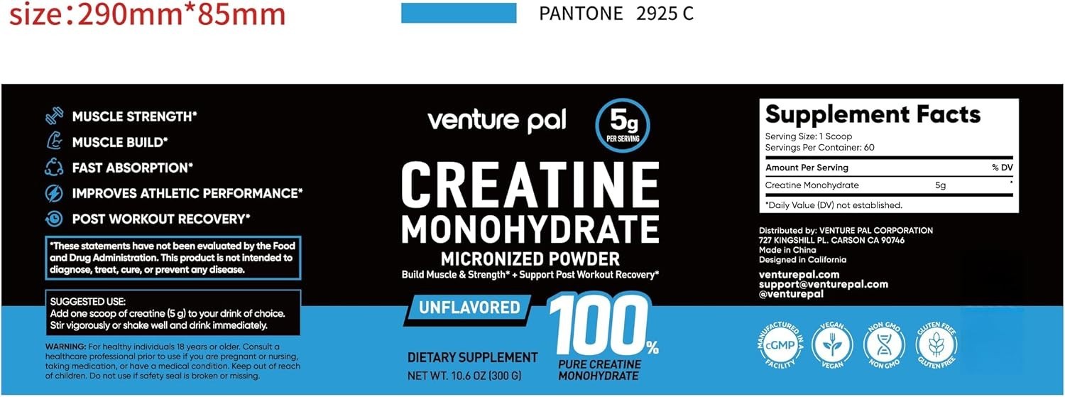 13.4 Ounces of Micronized Creatine Monohydrate for Enhanced Exercise Efficiency