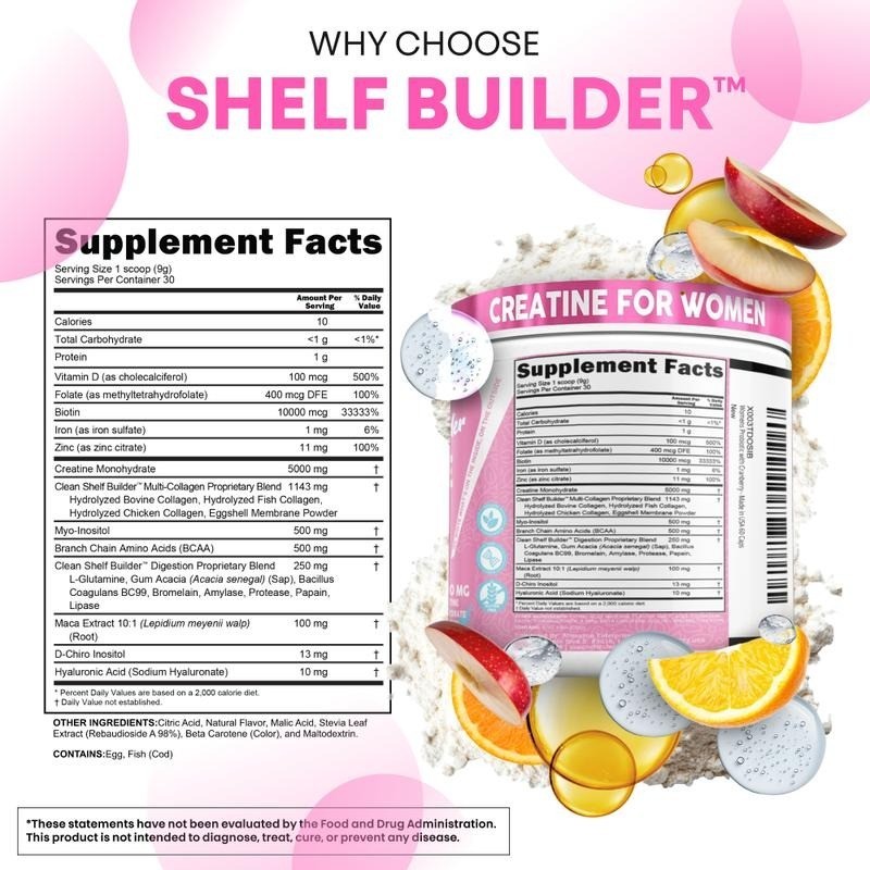 2 Pack Creatine Monohydrate for Women BCAA Collagen Biotin Skin Hair