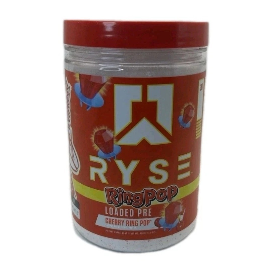 Ryse Loaded Pre Workout Supplement Pumps & Energy Cherry Ring Pop – Size: 14.8oz