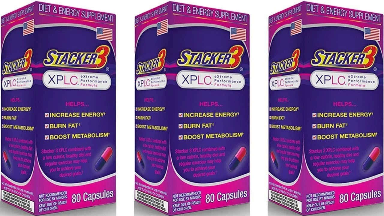 Brand New Stacker 3 XPLC 80 Capsules/Bottle (Lot of 3X Bottles) =240 Capsules