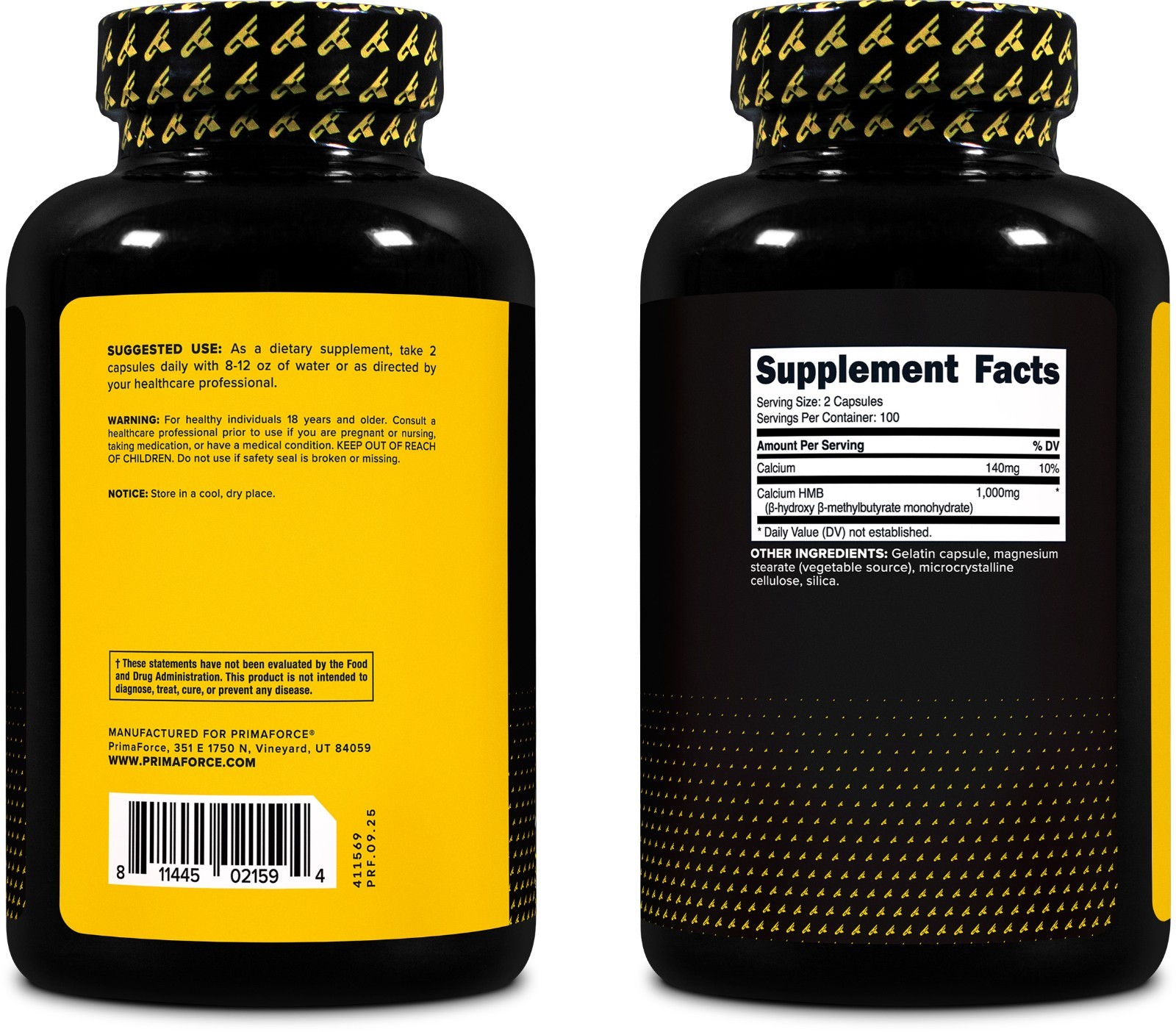 PrimaForce HMB Supplement (1,000mg) 200 Capsules – 100 Servings