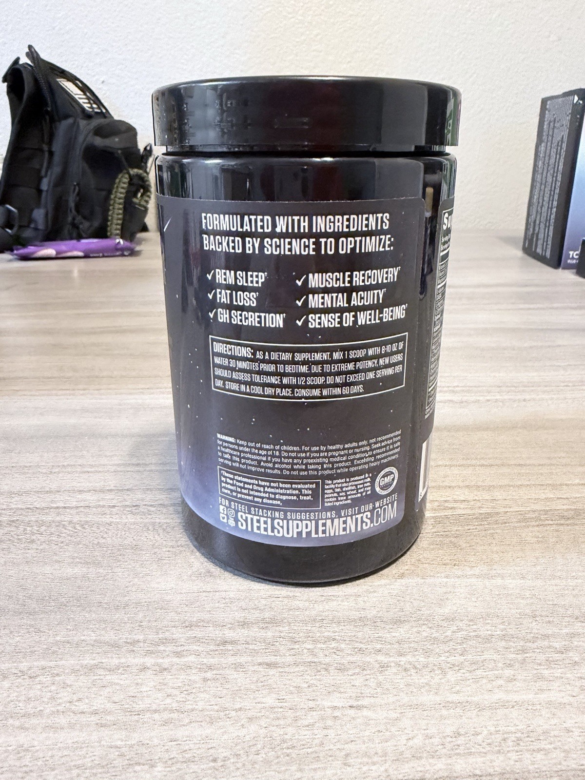 Steel Supplements RESTED-AF Sleep & Recovery Powder, Lemon Ginger, 30 Servings