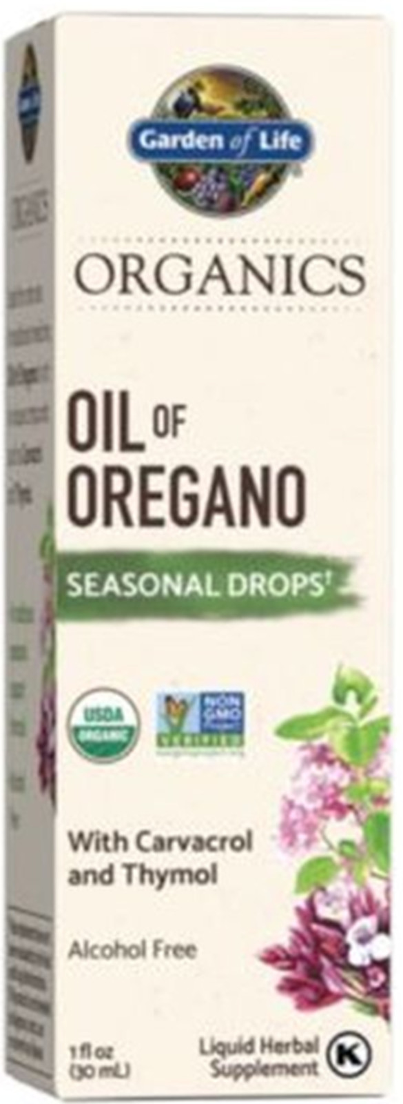 Garden of Life Organic Oregano Oil, Seasonal Drops with Carvacrol & Thymol (1oz)
