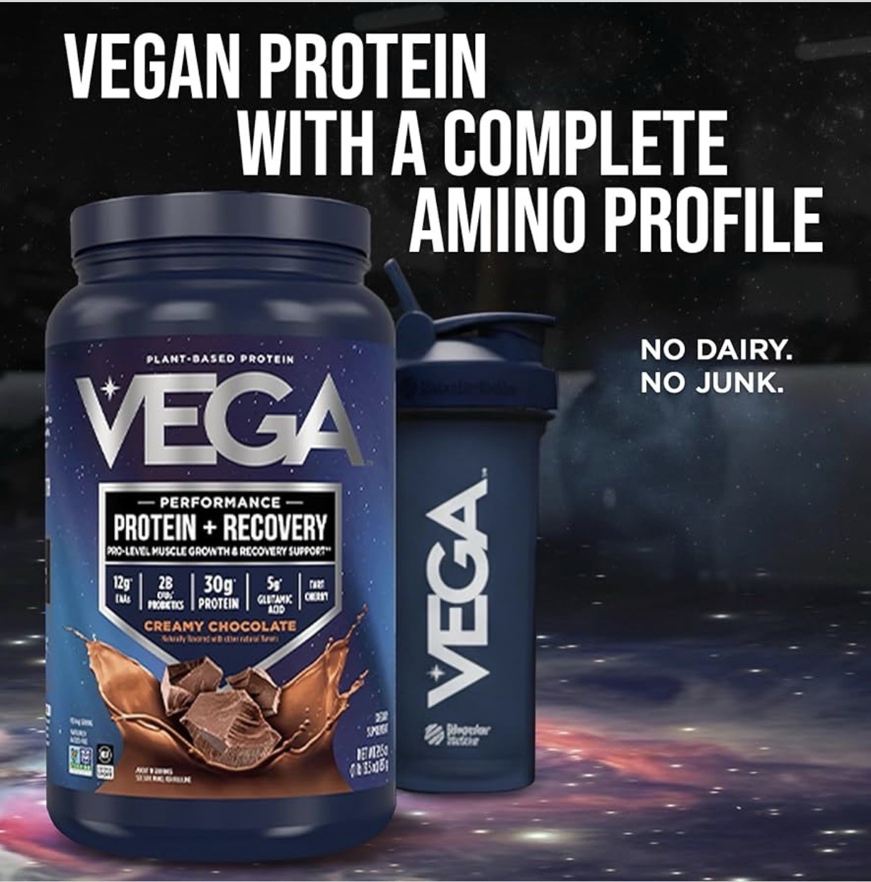 Vega Performance Protein + Recovery 1lb Creamy Chocolate 19 Servings Exp01/15/27