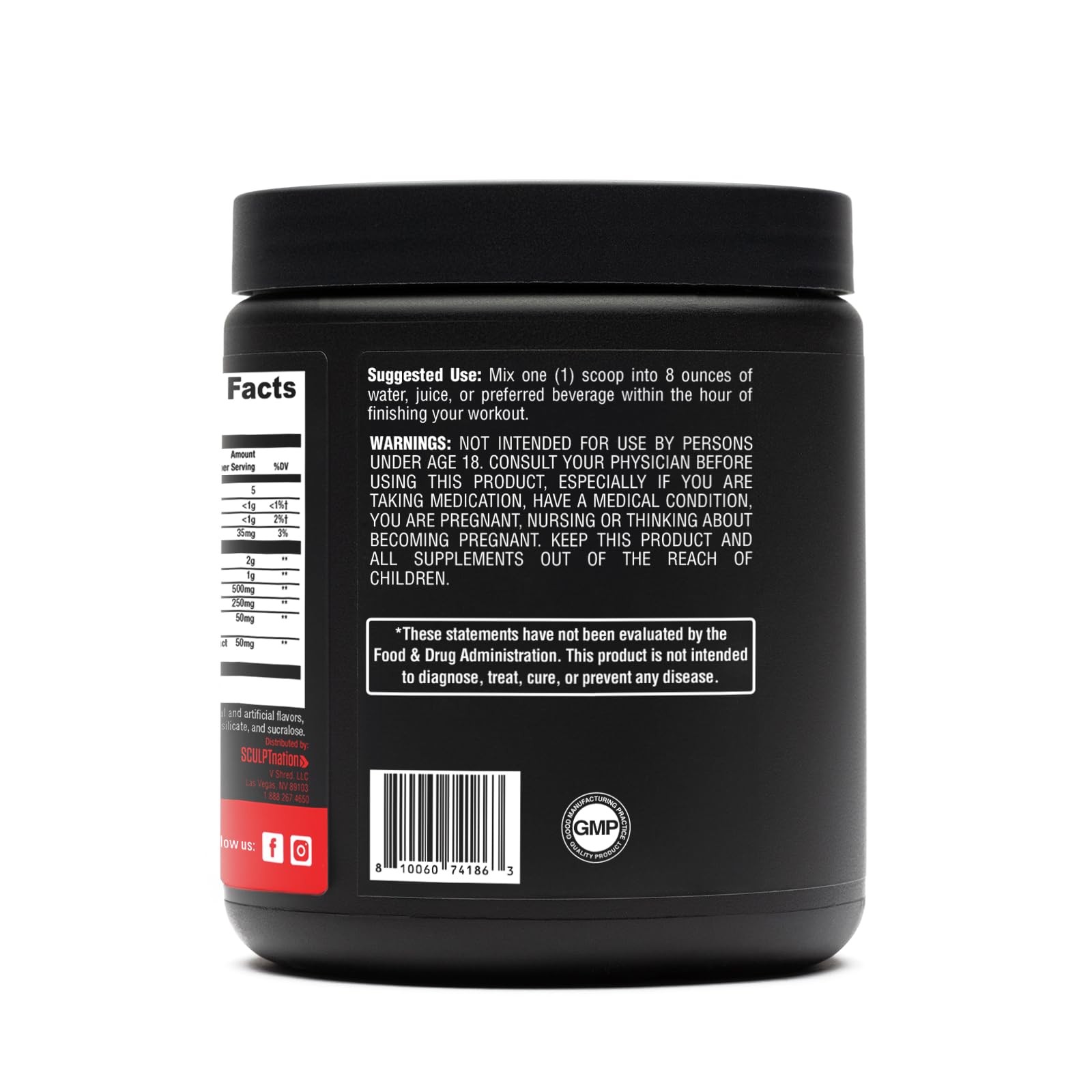 Sculpt Nation Post Workout Creatine Complex Muscle Recovery Energy Support 30 Se