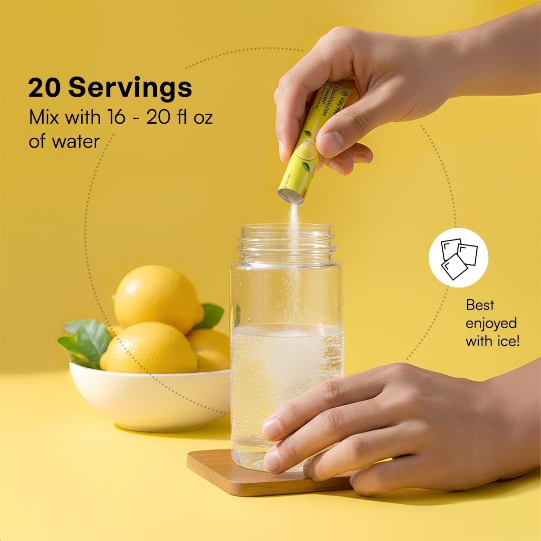 Selenium Electrolytes Powder Packets – Multivitamin Lemonade 20 Pack Hydratio…