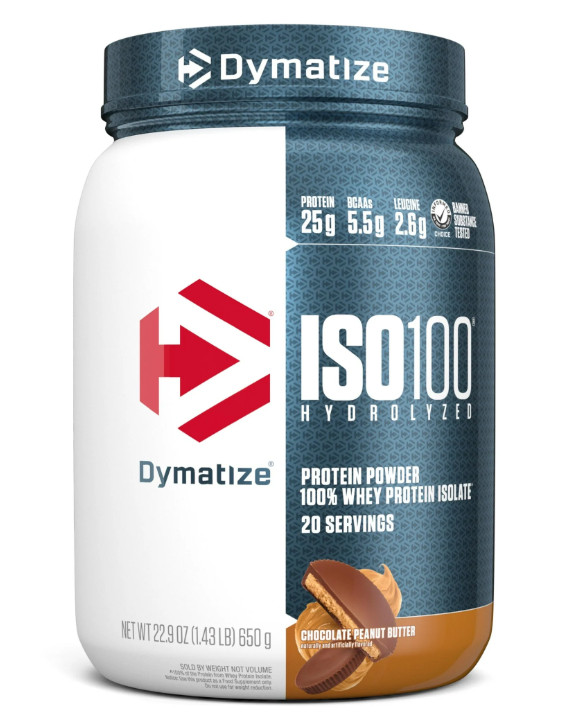 Dymatize ISO100 Hydrolyzed Whey Isolate, Chocolate Peanut Butter, 20 Servings