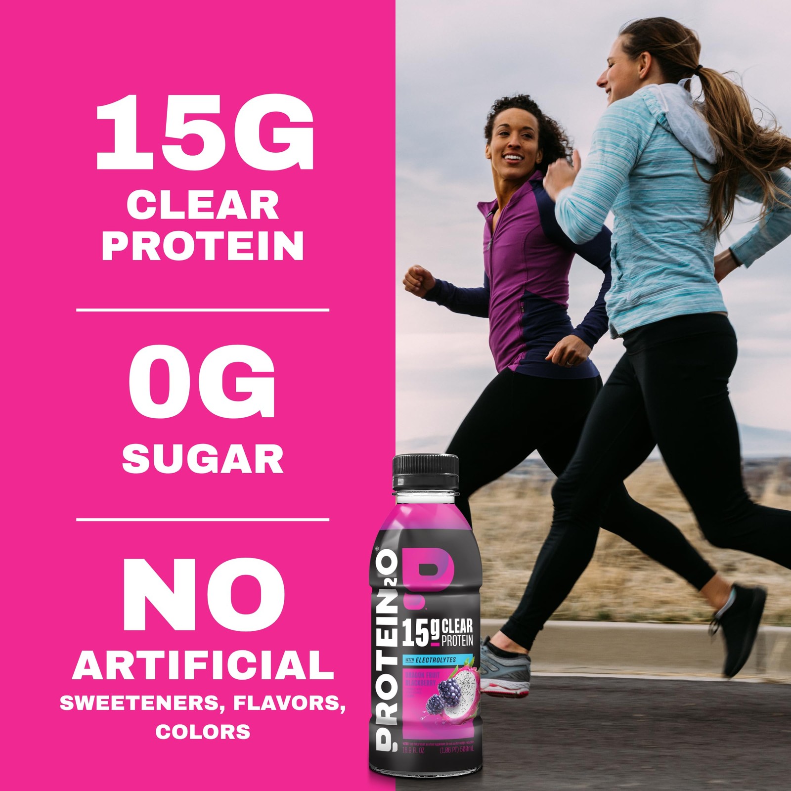 Protein2o Hydration Drink – 2-in-1 Liquid Clear Whey 16.9 Fl Oz (Pack of 12)