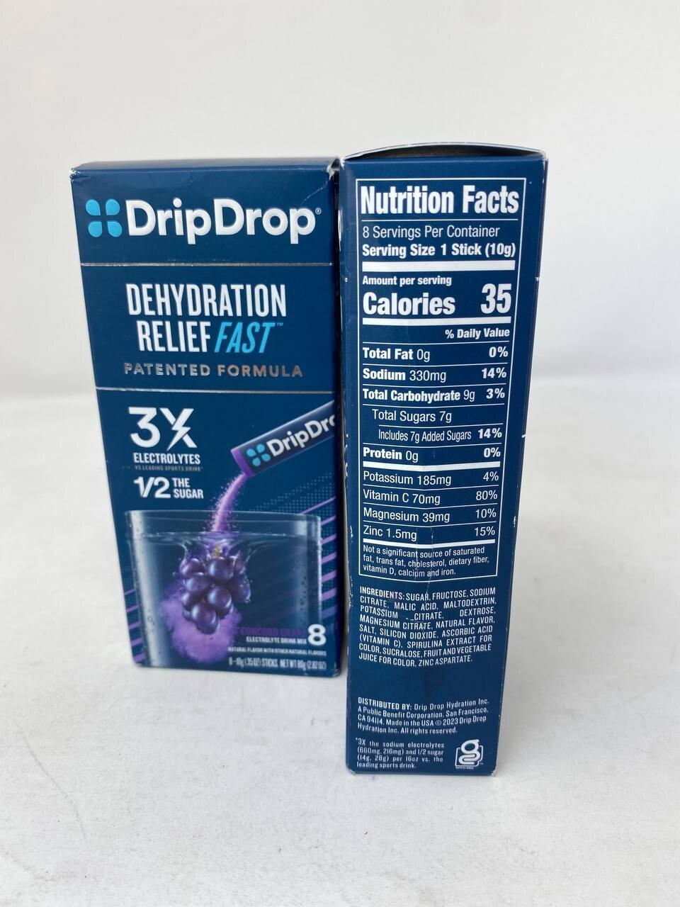 2PK DripDrop ORS Hydration Electrolyte Powder, Berry 16 Sticks 2 Box 5/26