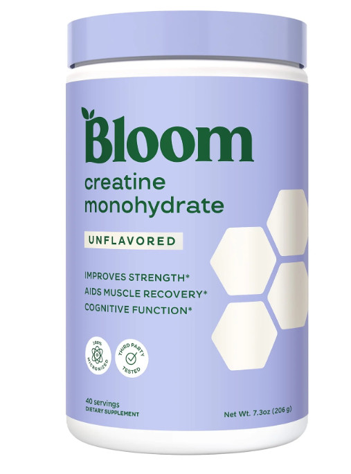Bloom Nutrition Creatine Monohydrate Powder Unflavored 40 Servings