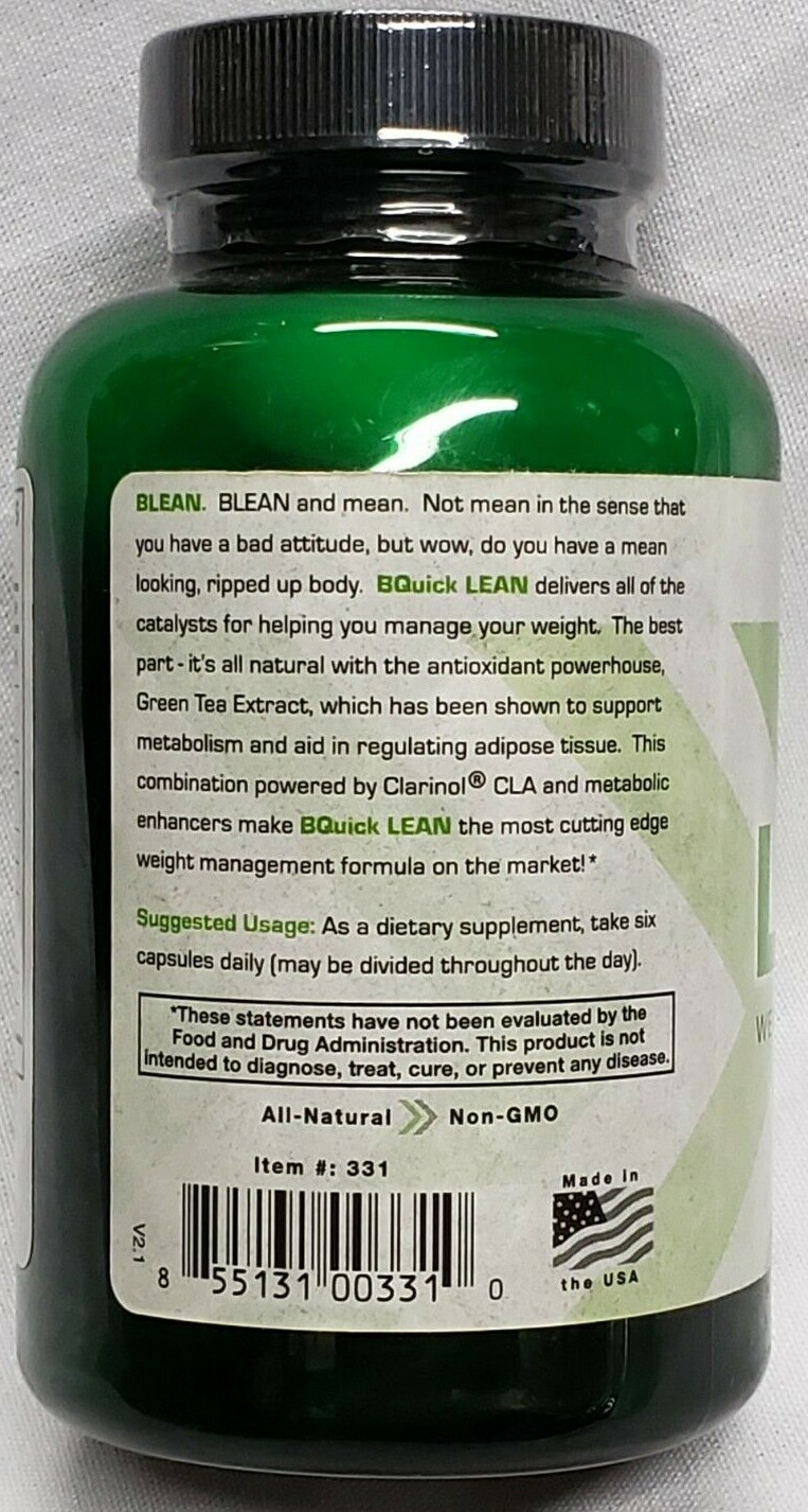 BQuick Nutrition – LEAN – Weight Management Formula – 120 Caps – Exp 4/2025