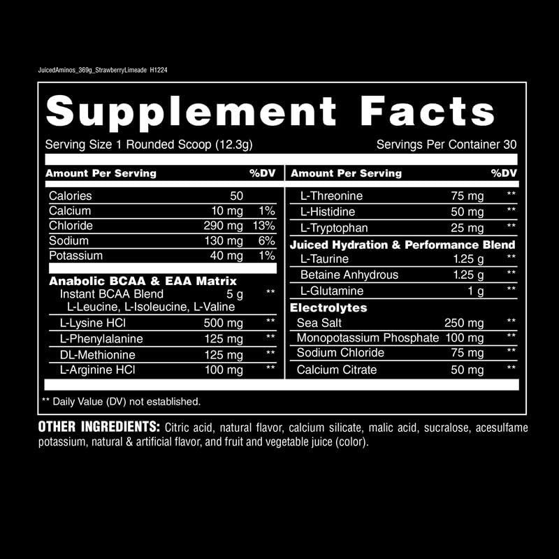 BCAA EAA Amino Acids Powder with Electrolytes & Sea Salt – Strawberry Limeade, 3