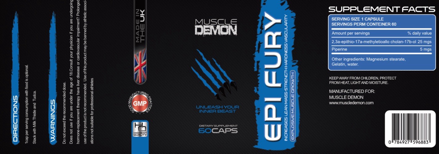 *EPlSTANE* Epi Fury (60 Caps x 25mg) | Old School Muscle Builder | FREE SHIPPING