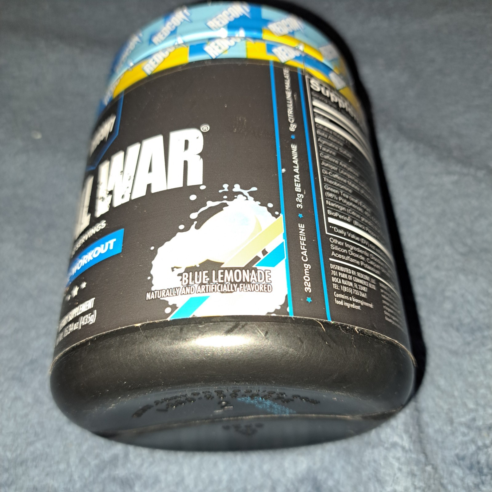 Redcon1 TOTAL WAR 30 Servings 15.34 Oz Blue Lemonade Pre Workout Exp 2/2027