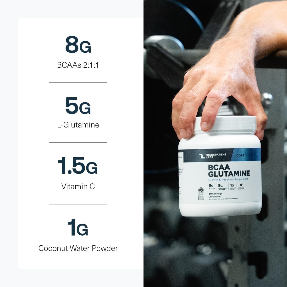 BCAA Glutamine Powder – 30 Servings of Strawberry Lemonade for Endurance