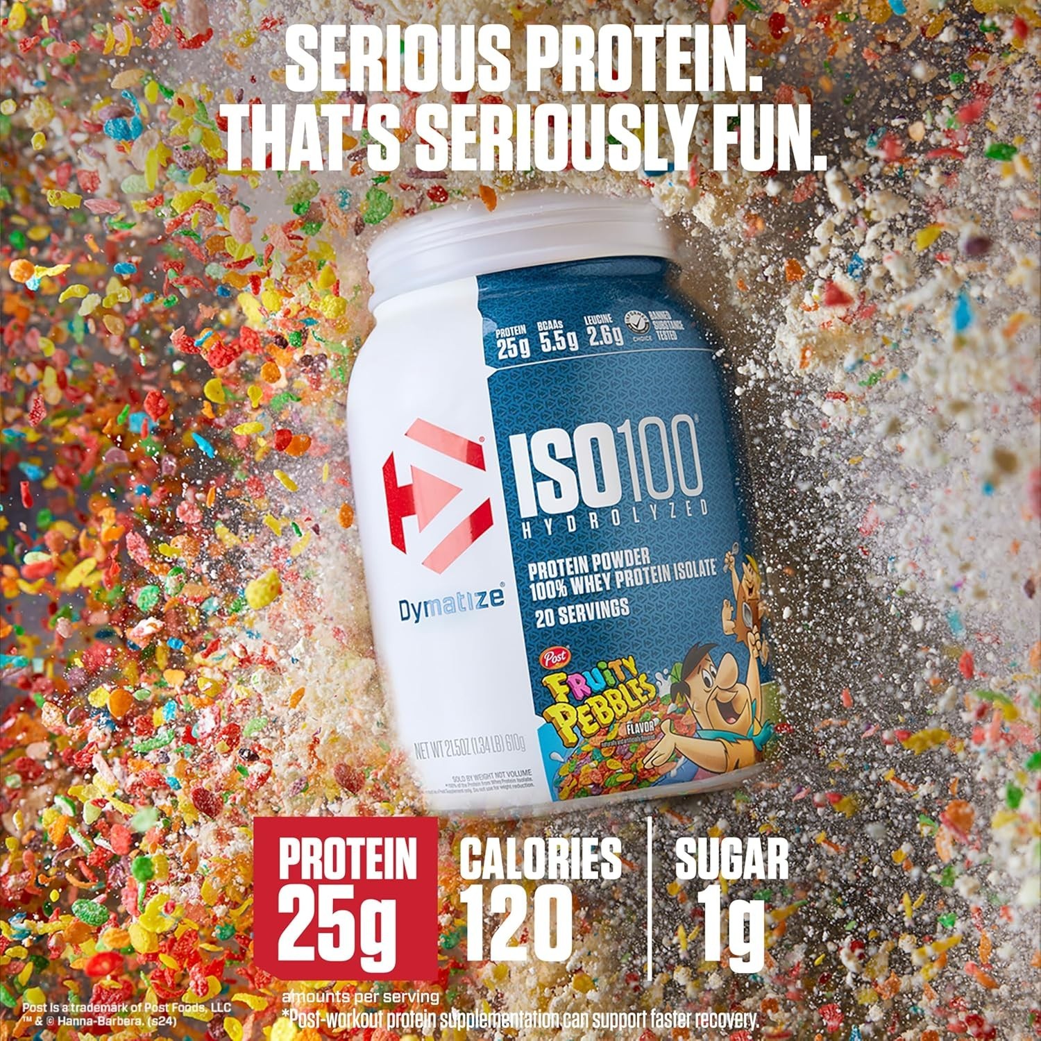 Dymatize ISO100 Hydrolyzed 21.5 oz Protein Powder – Cocoa Pebbles (D35342A)