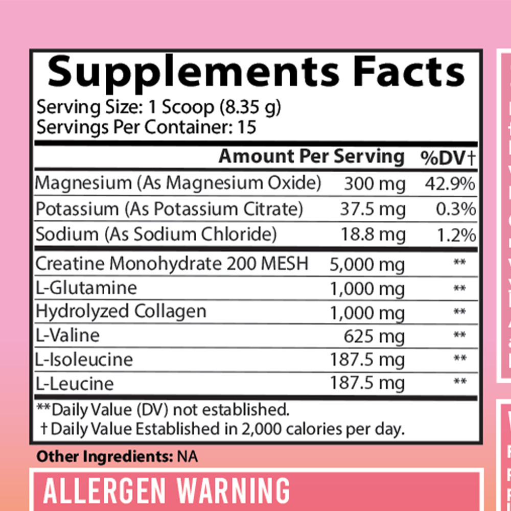 Better Booty Builder Powder Women’s Creatine w Collagen BCAA’s Drink 125G