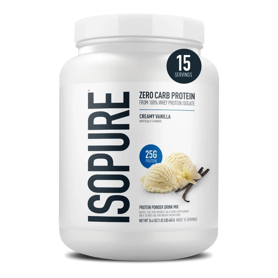 Isopure Zero Carb 100% Whey Protein Isolate Vanilla Protein Powder, 25g