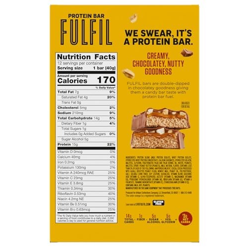 Fulfil Chocolate Peanut Butter Flavored Protein Bar Made Reeses Peanut Butter