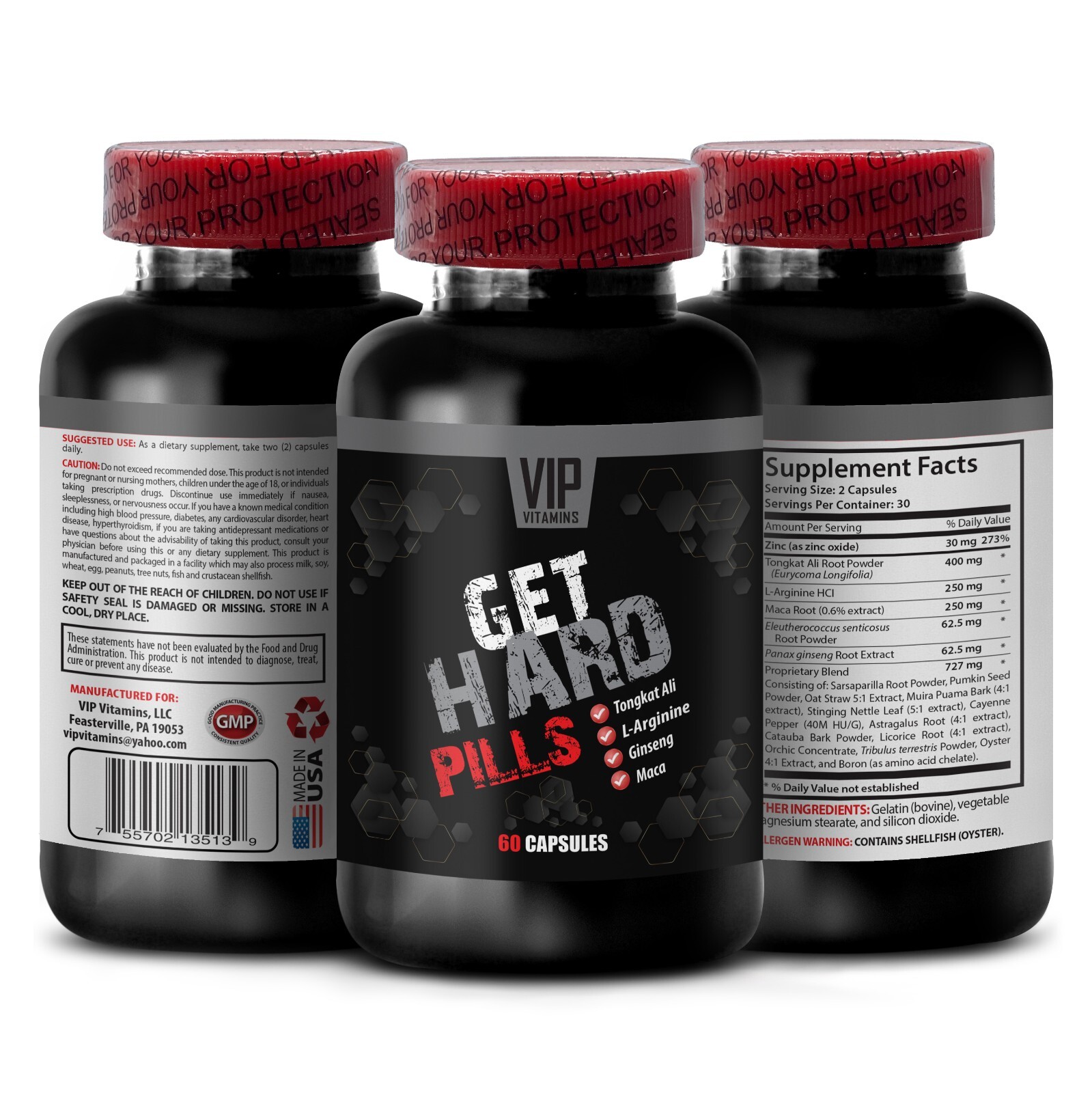 Ginseng Strength – GET HARD PILLS – Tribulus Formula 1 Bottle 60 Capsules