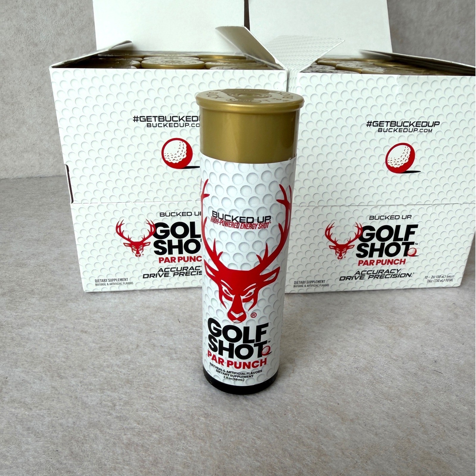 2 pack Bucked Up Golf Shot Par Punch Energy Shot Shotgun Shell 24 Total BB 5/26