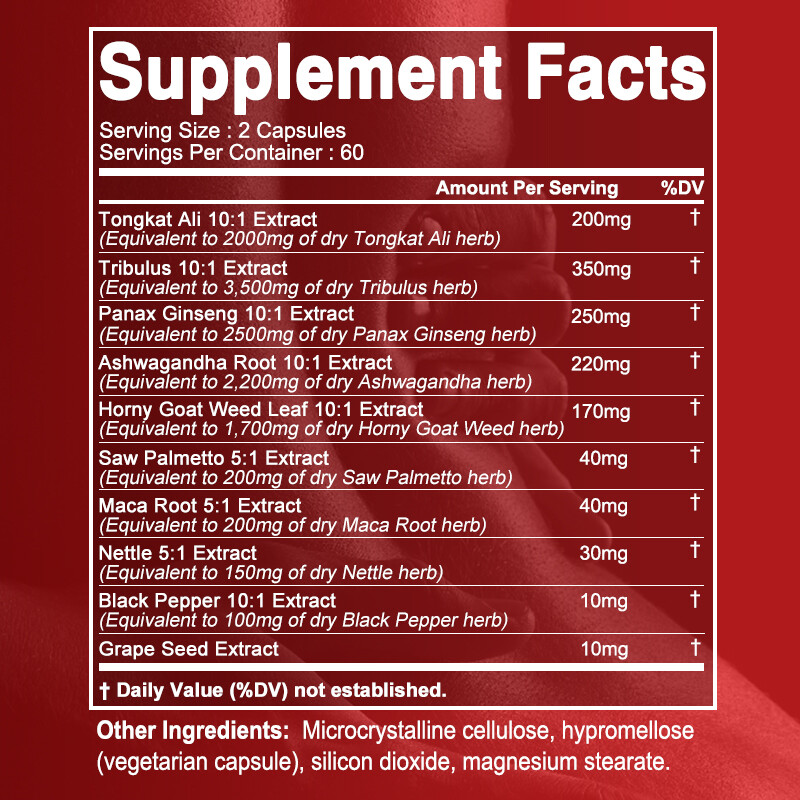 ULTRA TESTOSTERONE booster Performance Blend Capsules -Male Enhancer Muscle Gain