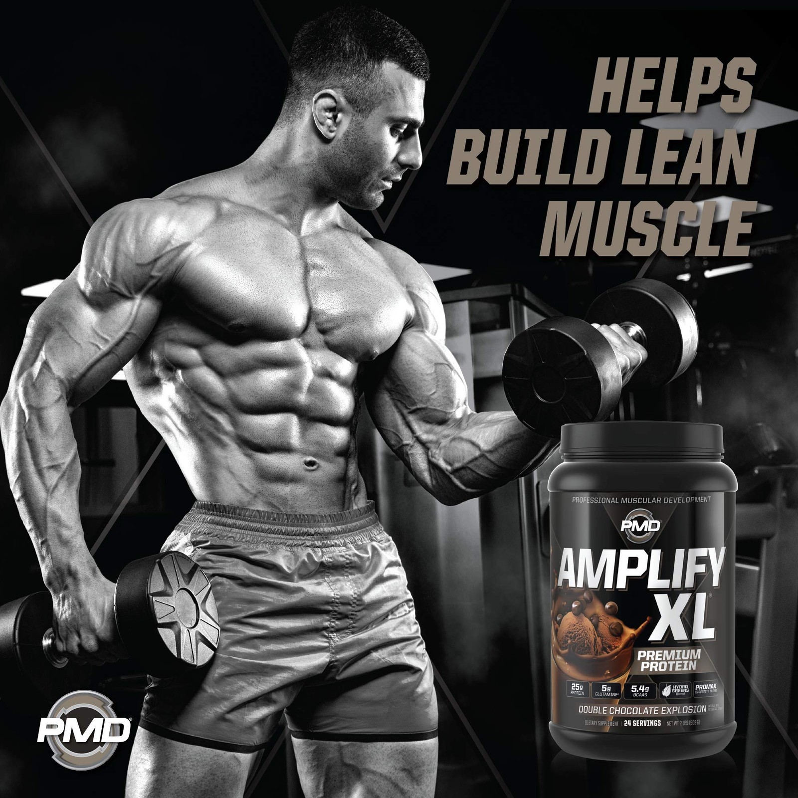 Amplify XL Chocolate Protein Powder 2 Pound Lean Muscle Recovery Supplement
